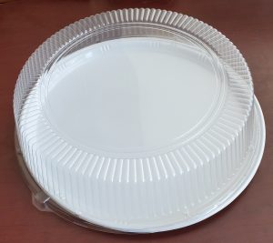 White Plastic Catering Tray 16″ with Dome Lid Combo ENSI